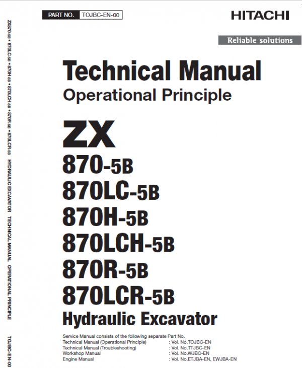 Hitachi Zx870-5b Excavator Service Manual