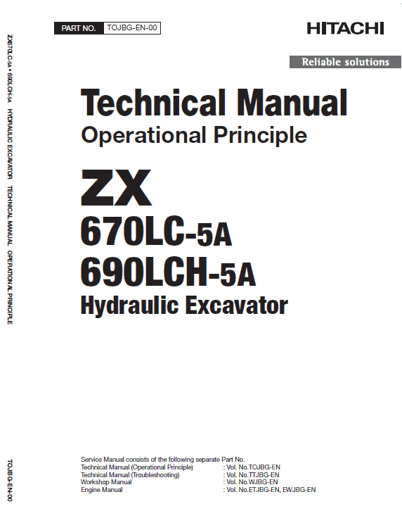 Hitachi Zx670lc-5a And Zx690lch-5a Excavator Manual