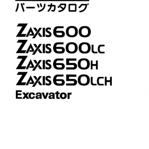 Hitachi Zx600 Zaxis Excavator Service Manual