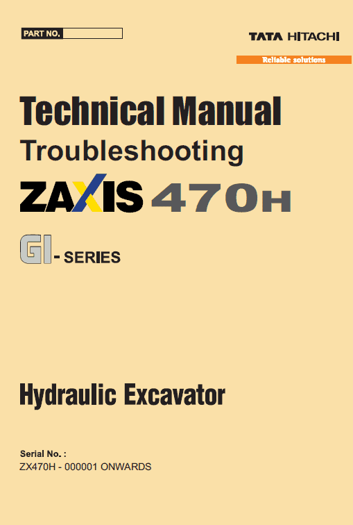 Hitachi Zx470h Gi Excavator Service Manual