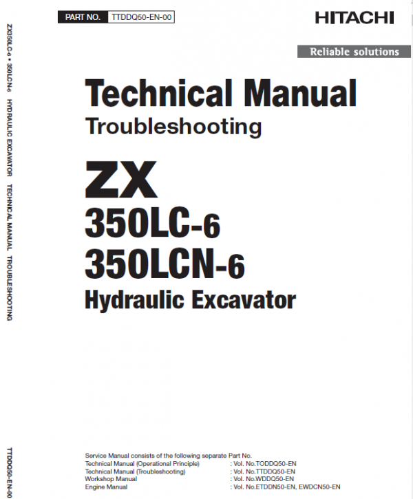 Hitachi Zx350lc-6 And Zx350lcn-6 Zaxis Excavator Manual