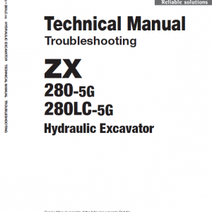 Hitachi Zx280-5g And Zx280lc-5g Zaxis Excavator Manual