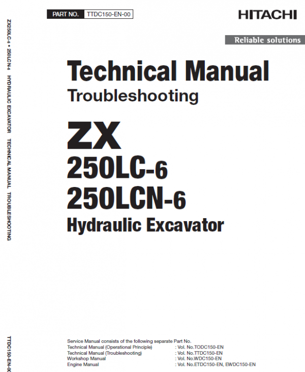 Hitachi Zx250lc-6 And Zx250lcn-6 Zaxis Excavator Manual