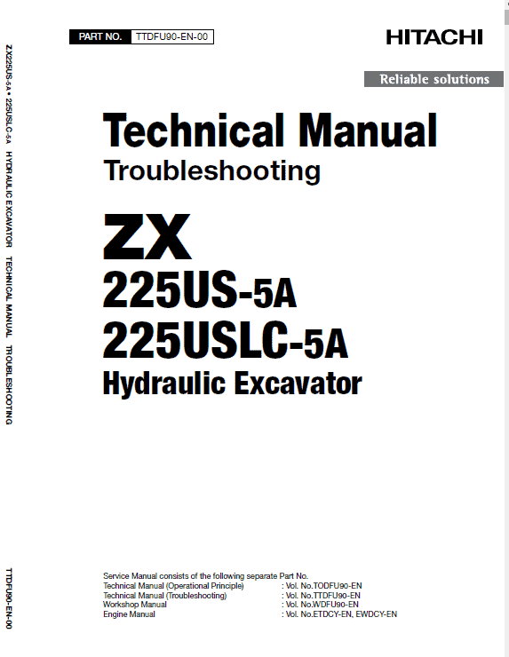 Hitachi Zx225us-5a And Zx225uslc-5a Zaxis Excavator Manual