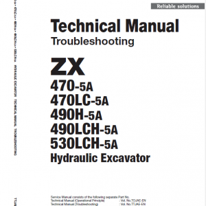 Hitachi Zx470-5a, Zx490lch-5a And Zx530lch-5a Excavator Manual