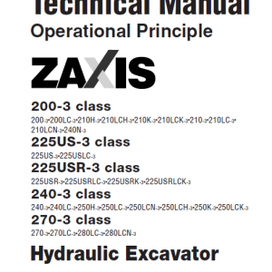 Hitachi Zaxis Zx200-3, Zx240-3 And Zx270-3 Excavator Manual