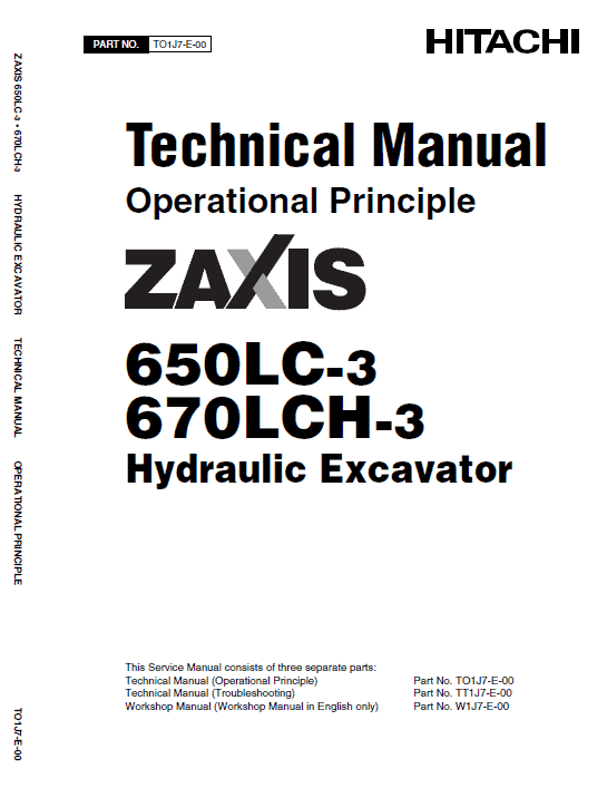 Hitachi Zx650lc-3 And Zx670lch-3 Excavator Manual