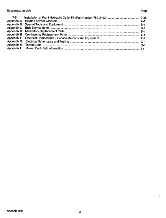 Cub Cadet 1340, 1535, 1541 And 1782 Service Manual