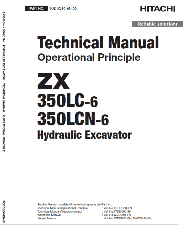 Hitachi ZX350LC-6 and ZX350LCN-6 ZAXIS Excavator Service Repair Manual