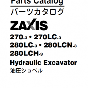 Hitachi Zaxis Zx200-3, Zx240-3 And Zx270-3 Excavator Manual