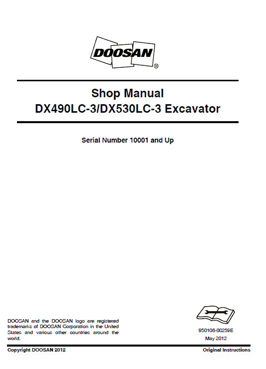 Doosan Dx490lc-3 And Dx530lc-3 Excavator Service Manual