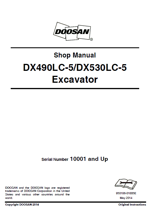 Doosan Dx490lc-5 And Dx530lc-5 Excavator Service Manual