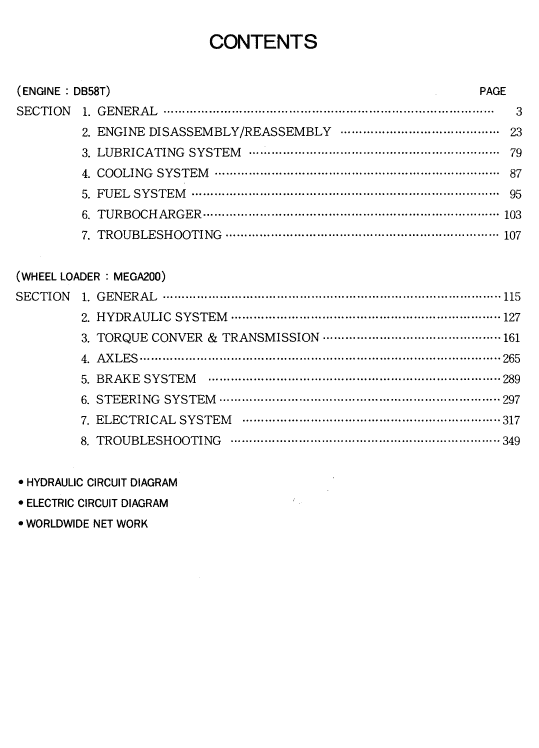 Doosan M200 Wheel Loader Service Manual