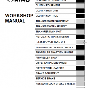 Hino 145, 165, 185, 238, 268, 338 Series Year 2005 Repair Manual