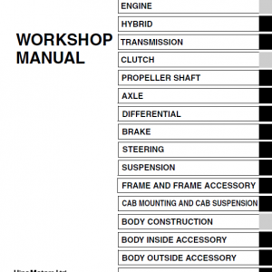 Hino Truck 2016 Coe Hev Service Manual