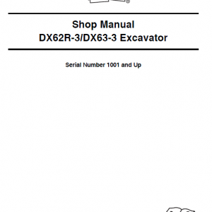 Doosan Dx62r-3 And Dx63-3 Excavator Service Manual