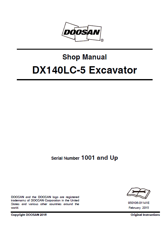 Doosan Dx140lc-3 And Dx140lc-5 Excavator Service Manual