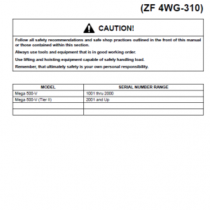 Daewoo Mega M500-v Wheel Loader Service Manual