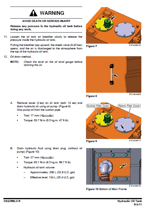 Doosan Dx235nlc-5 Excavator Service Manual