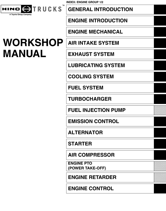 Hino Truck 2008 Service Manual