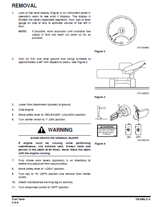 Doosan Dx300lc-5 Excavator Service Manual