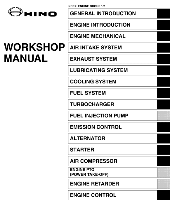 Hino Truck 2010 Service Manual