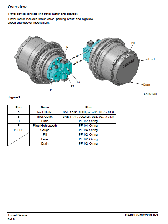 Doosan Dx490lc-5 And Dx530lc-5 Excavator Service Manual