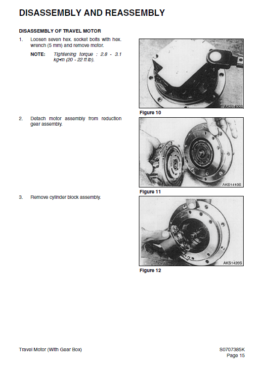 Daewoo Solar S015 Plus Excavator Service Manual