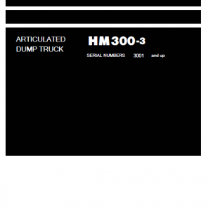 Komatsu Hm300-3 Dump Truck Service Manual