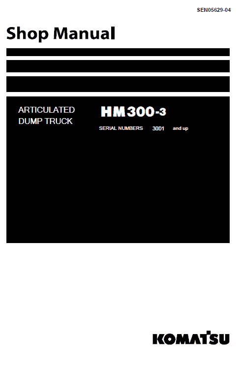 Komatsu Hm300-3 Dump Truck Service Manual