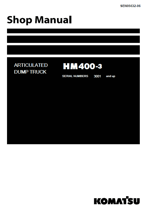 Komatsu Hm400-3 Dump Truck Service Manual