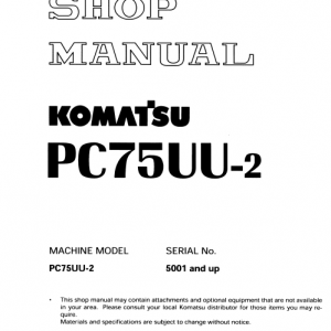 Komatsu Pc75uu-2 Excavator Service Manual