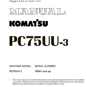 Komatsu Pc75uu-3 Excavator Service Manual