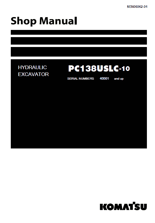 Komatsu Pc138uslc-10 Excavator Service Manual