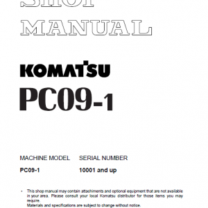 Komatsu Pc09-1 Excavator Service Manual