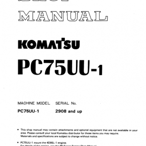 Komatsu Pc75uu-1 Excavator Service Manual