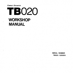 Takeuchi Tb020 Compact Excavator Service Manual