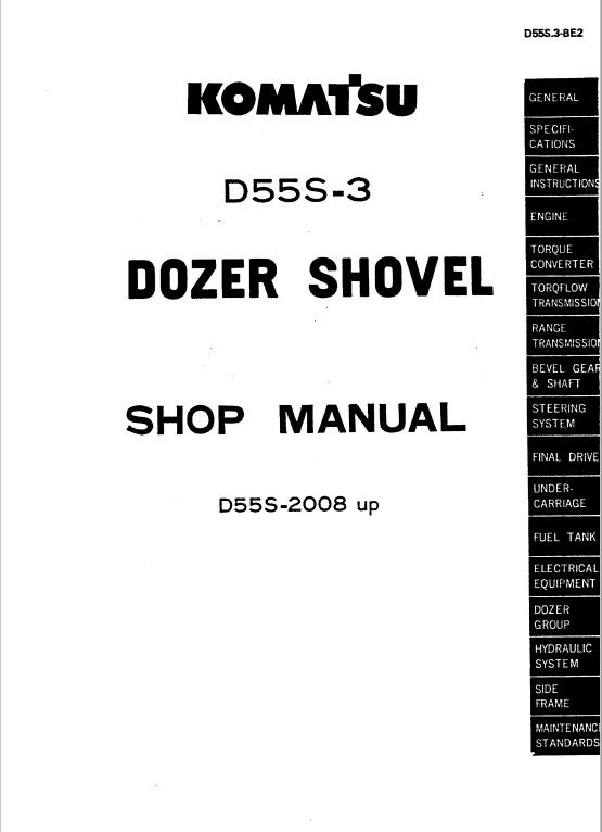 Komatsu D55s-3 Dozer Service Manual