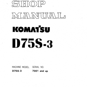 Komatsu D75s-3 Dozer Service Manual