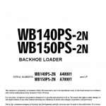 Komatsu Wb140ps-2n And Wb150ps-2n Backhoe Loader Service Manual