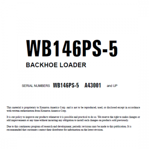 Komatsu Wb146ps-5 Backhoe Loader Service Manual