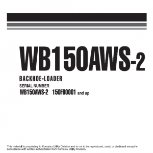 Komatsu Wb150aws-2 Backhoe Loader Service Manual