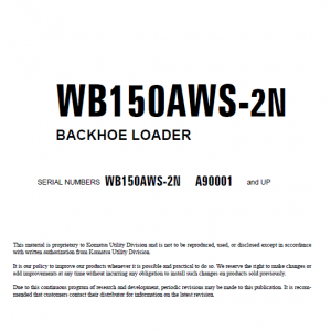 Komatsu Wb150aws-2n Backhoe Loader Service Manual