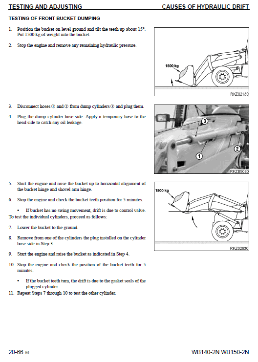 Komatsu Wb140-2 And Wb150-2 Backhoe Loader Service Manual