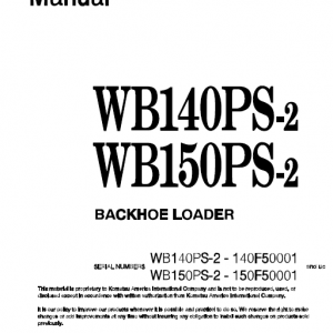 Komatsu Wb140ps-2 And Wb150ps-2 Backhoe Loader Service Manual