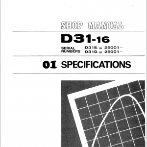 Komatsu D31-16, D31s-16, D31q-16 Dozer Service Manual