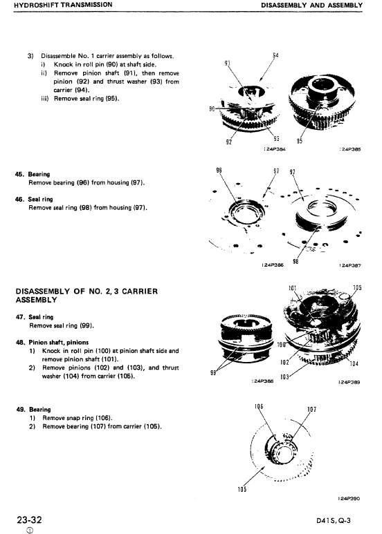 Komatsu D41s-3 And D41q-3 Dozer Service Manual