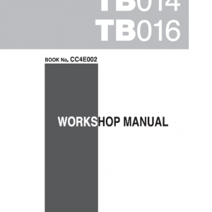 Takeuchi Tb014 And Tb016 Compact Excavator Service Manual