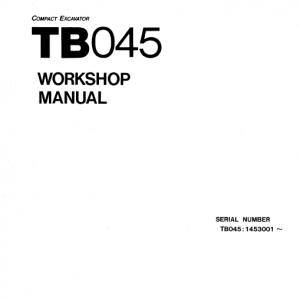 Takeuchi Tb045 Compact Excavator Service Manual