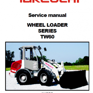 Takeuchi Tw60 Wheel Loader Service Manual